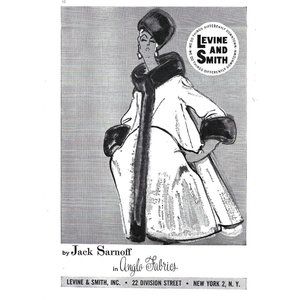 Jack Sarnoff Levine and Smith Fashion Coat 1960s Vintage Print Ad 9 inch Tall
